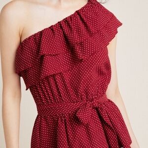 Maeve Rita Ruffled One-Shoulder Top